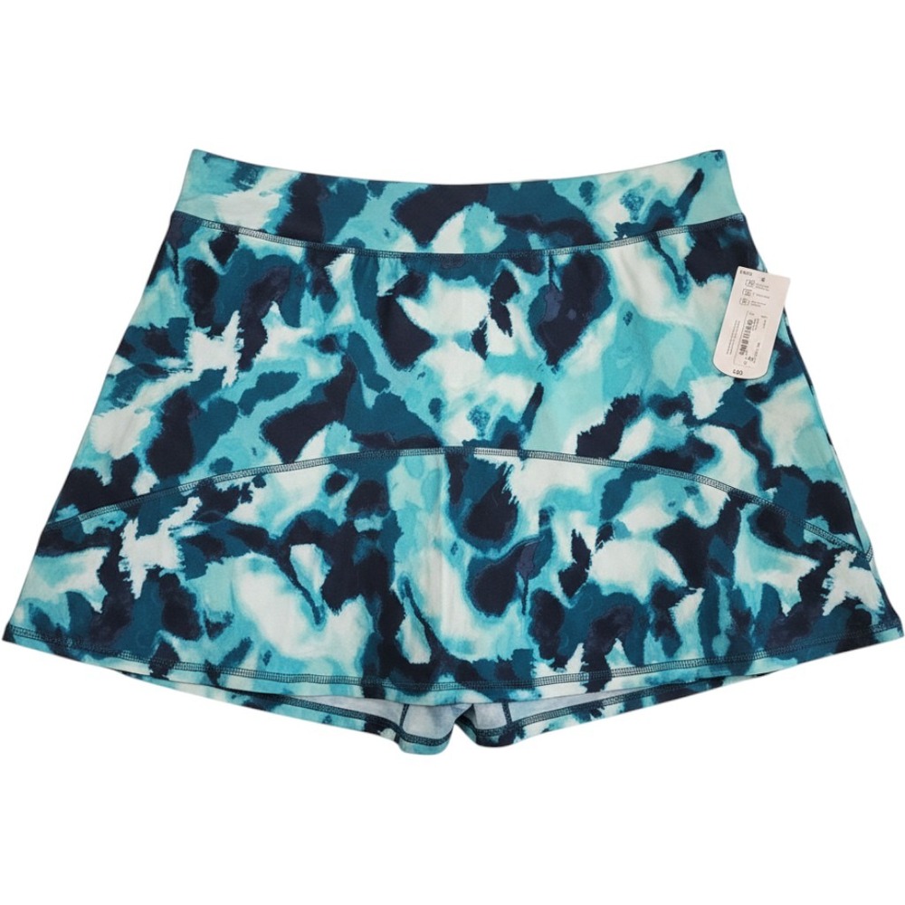 Xersion Move Women 1X High Rise Athletic Skort Teal Blur Texture Quick-Dri NWT